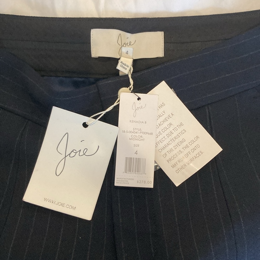 NWT Joie Kenadia B Lined Navy Pinstripe Dress Pant Women Size 4